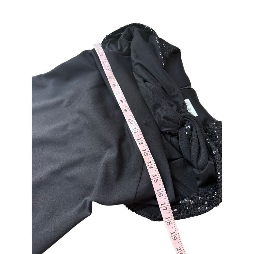 Eliza J Black Sequined Shawl Mermaid Formal Gown Size 6 - Picture 9 of 11